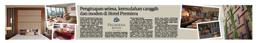 Penginapan selesa, kemudahan canggih dan moden di Hotel Premiera